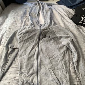 gray under armour hoodie zip up